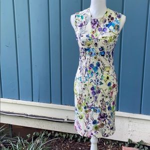 ROBERTO CAVALLI Astro Garden Print Sheath Dress 42